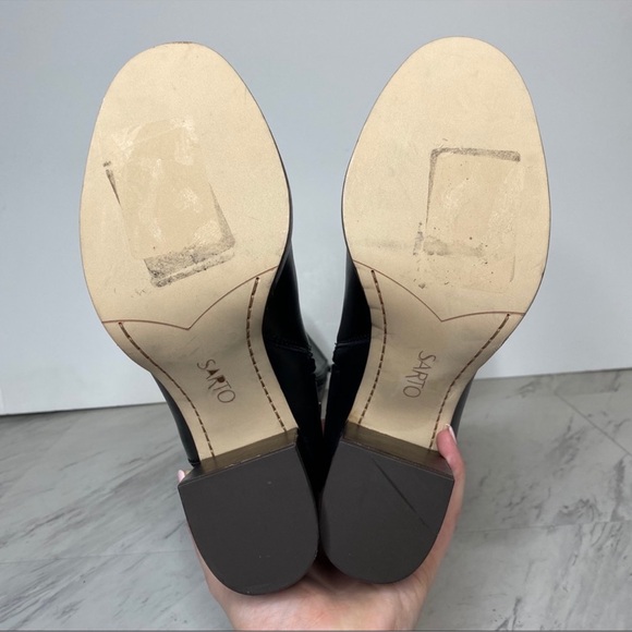 Franco Sarto Karrie Black Leather Tall Boot 9 - Picture 7 of 7